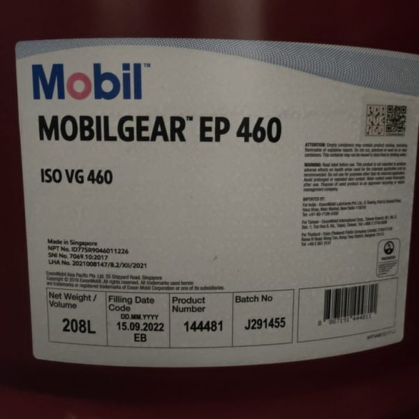 Mobilgear EP 460 Industrial Gear Oil, Drum 208 Lt