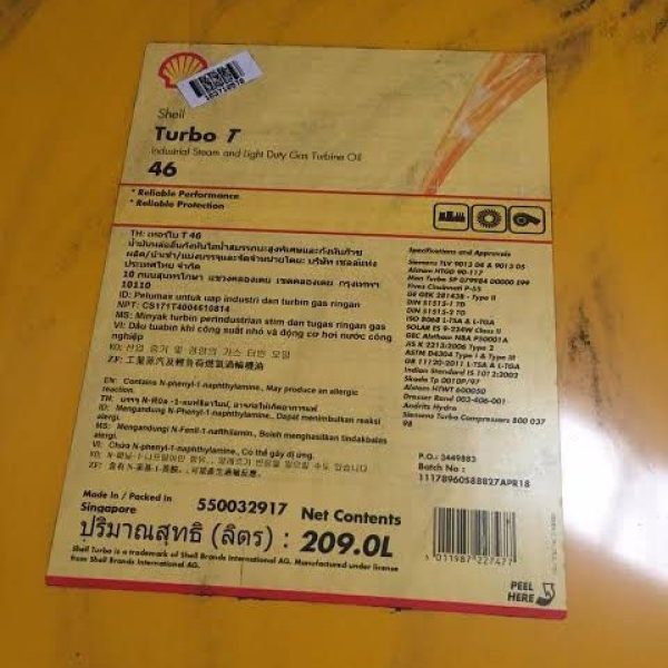 Shell Turbo T 46 Turbine Oil
